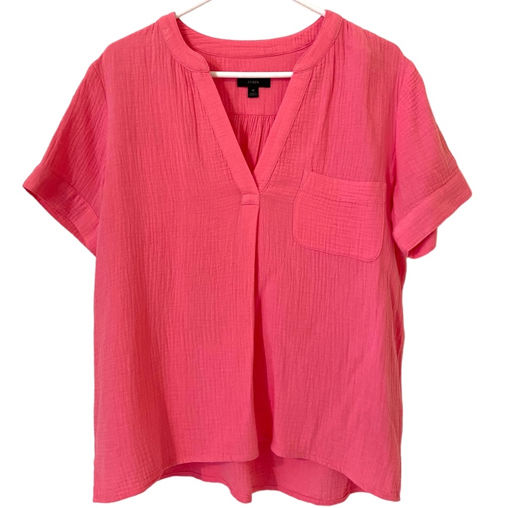 J Crew Soft Gauze V Neck pullover top 100% cotton